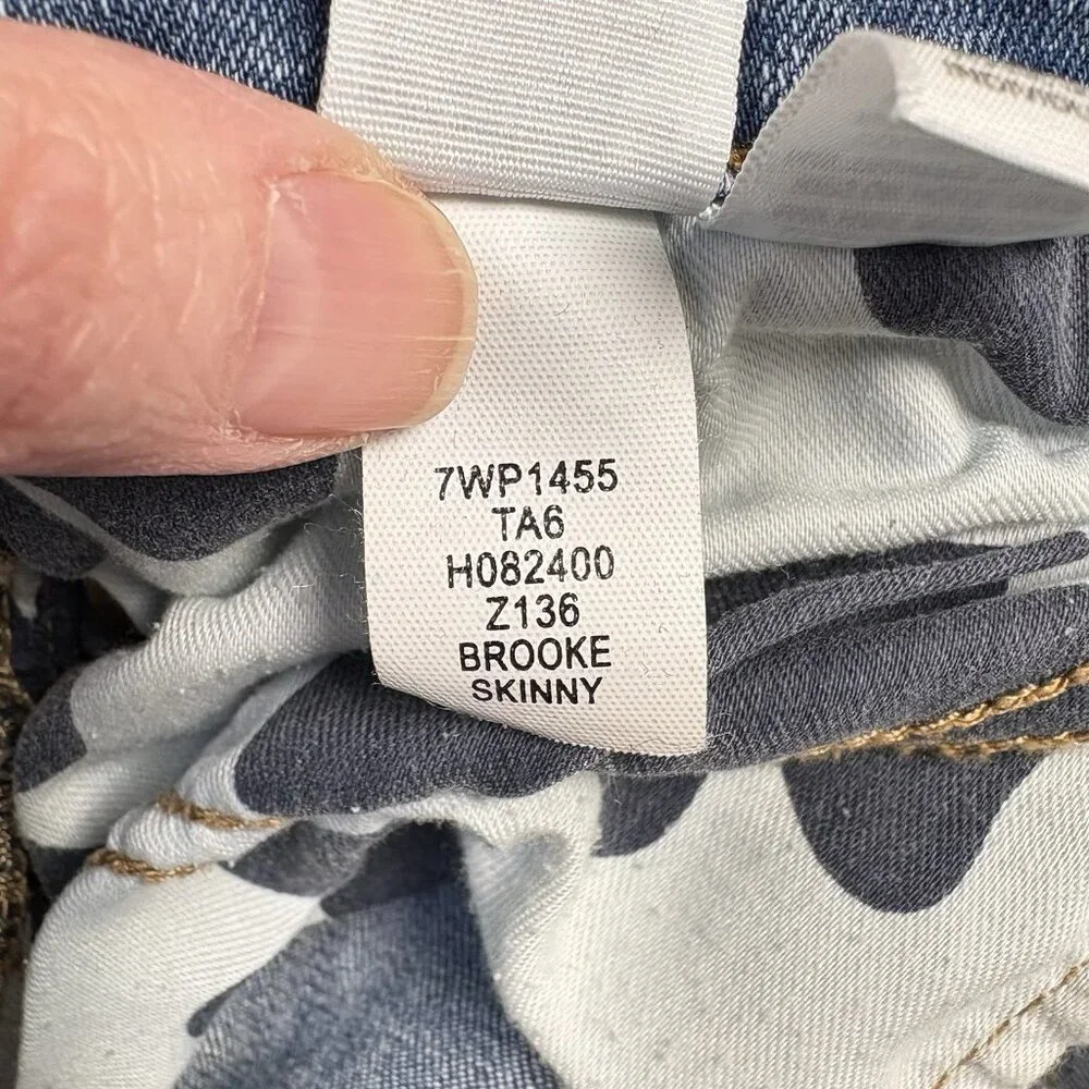 Lucky Brand Brooke‎ Skinny Jeans Womens 6/28 Blue Mid Rise Stretch Distressed